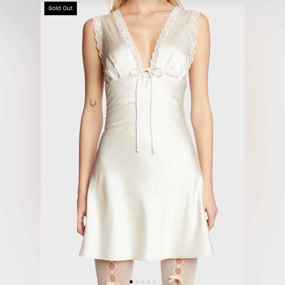 Romantic lace and satin dress